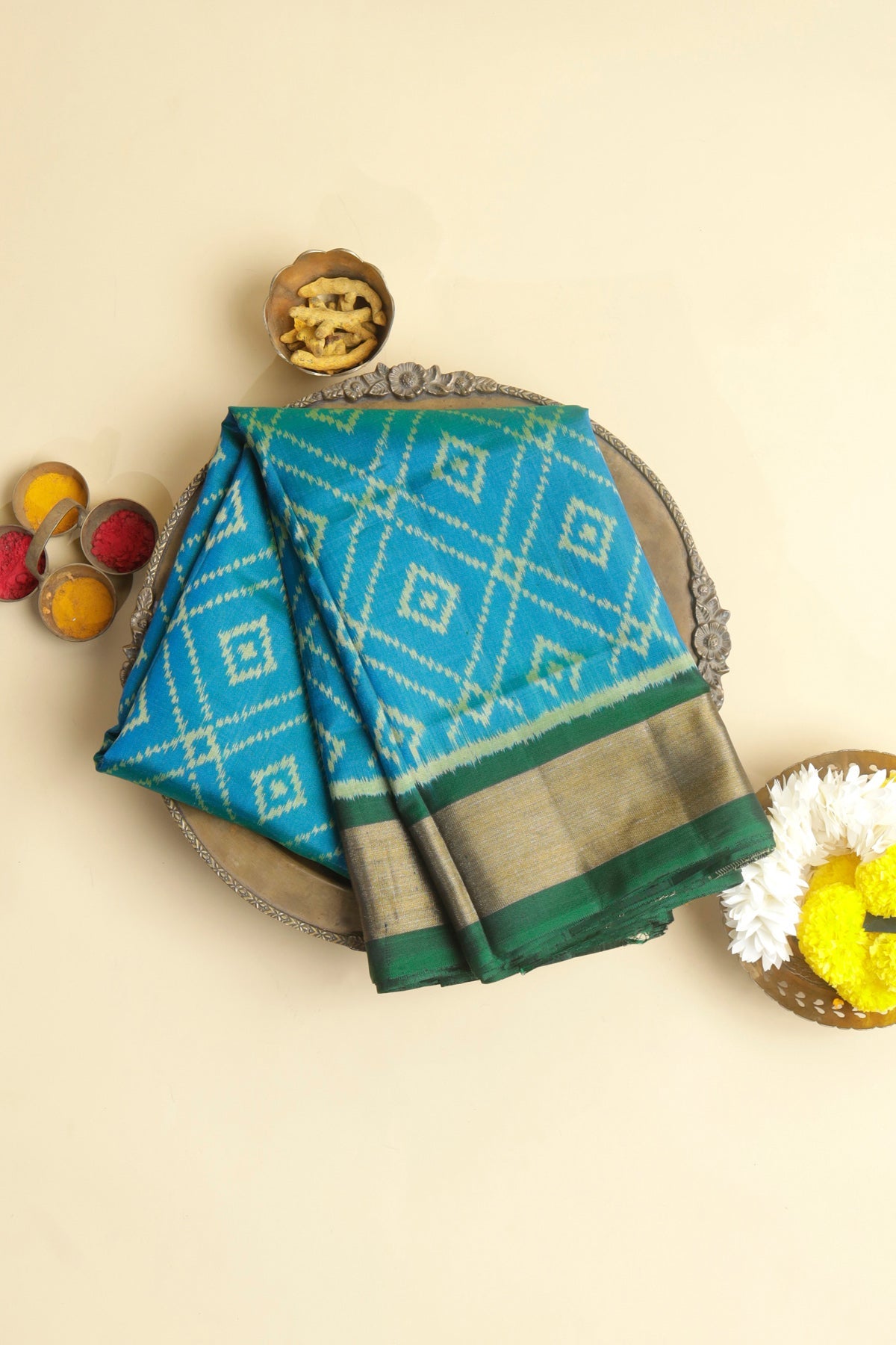 Patola Silk Sky Blue Saree