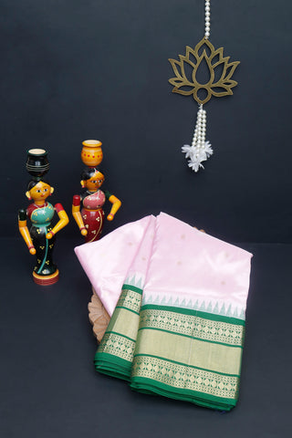 Narayanpet Silk Baby Pink  Saree