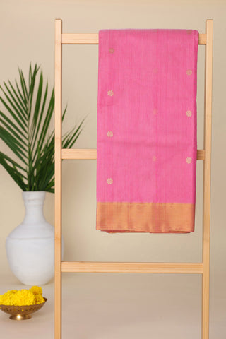 Chanderi Silk Pink Saree