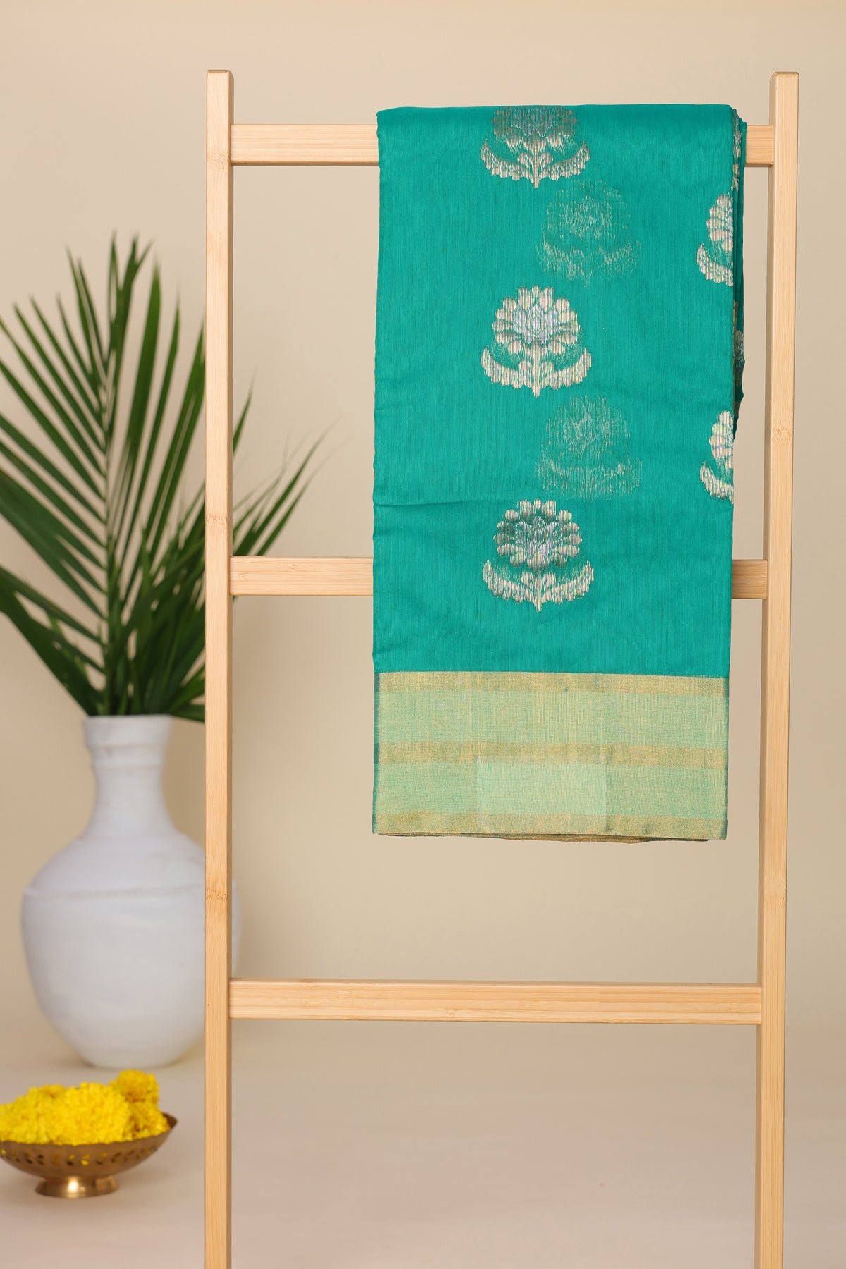 Chanderi Silk Sea Green Saree