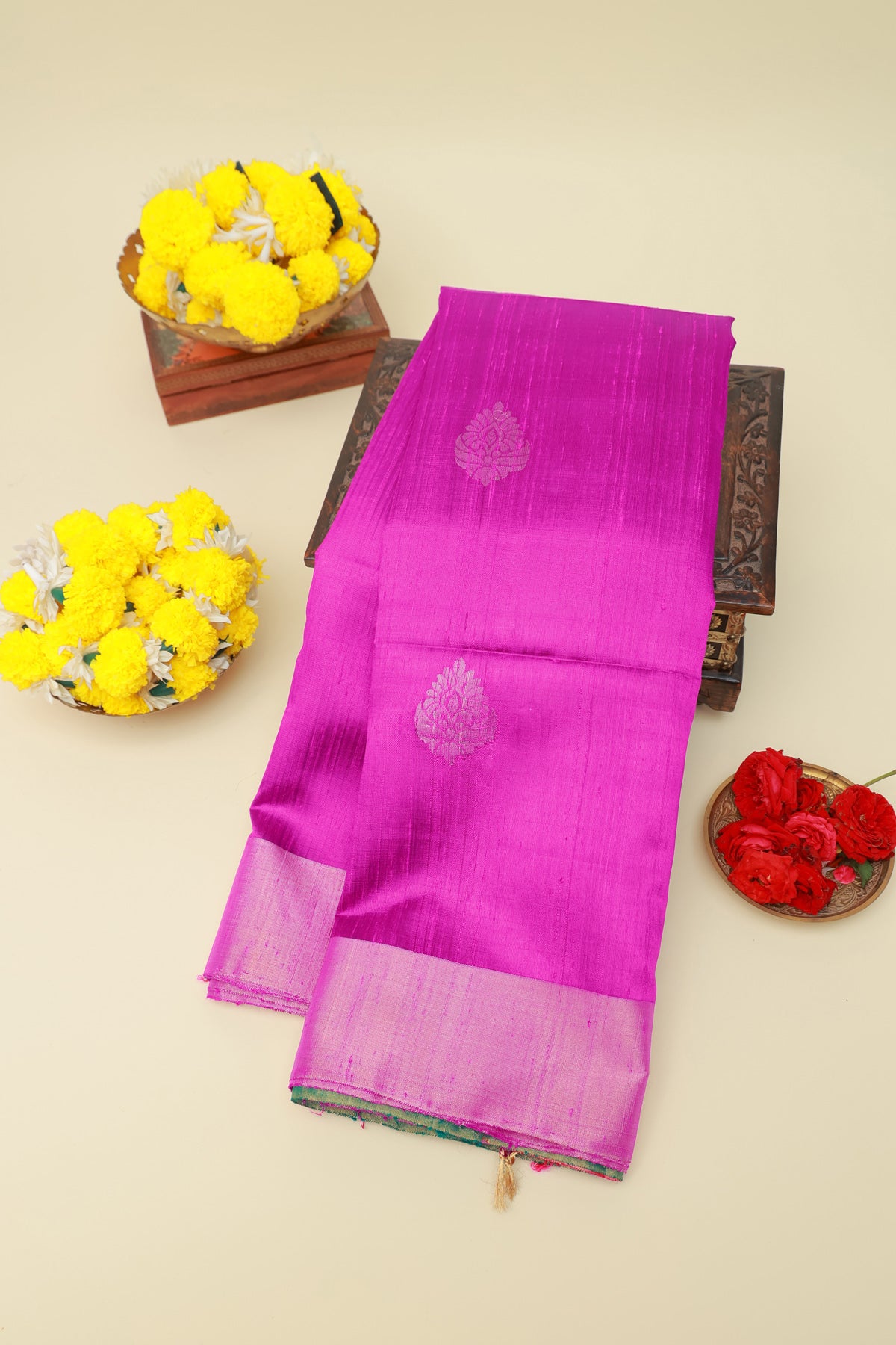 Matka Silk Pink Saree