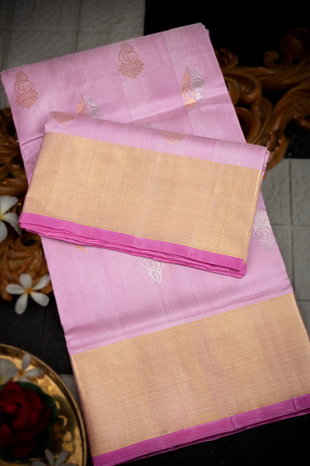 Venkatagiri Silk Baby Pink Saree