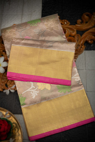 Venkatagiri Silk Light Brown Saree