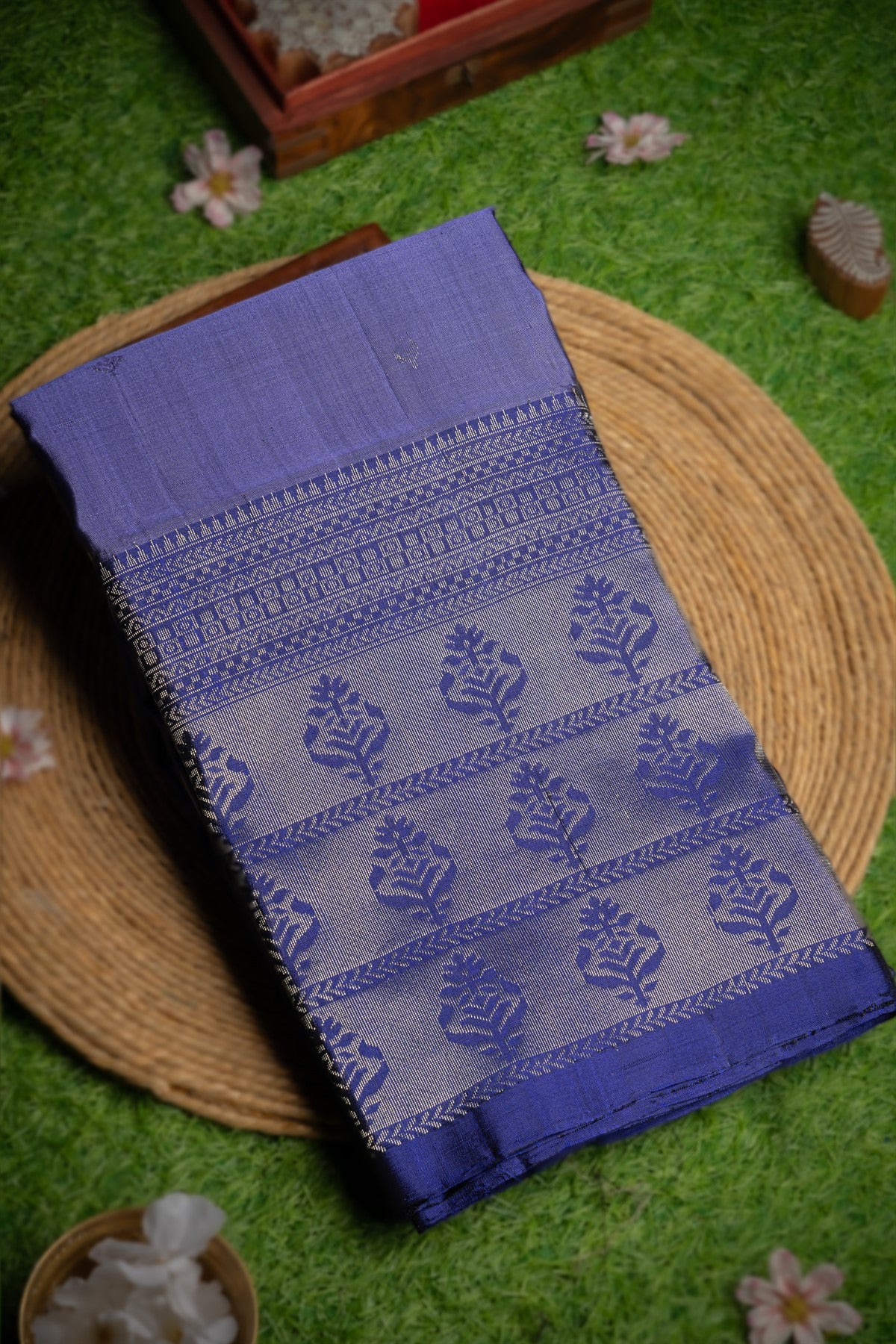 Coimbatore Soft Silk Dark Blue Saree