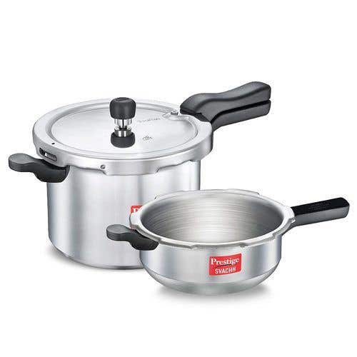 Prestige Svachh Aluminium Anti Bulge Induction Base Pressure Cooker (Silver)