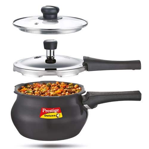 Buy Prestige Deluxe Duo Plus Hard Anodised Pressure Cooker with 1