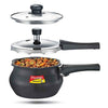 prestige-deluxe-duo-plus-hard-anodised-gas-and-induction-compatible-pressure-handi-with-glass-lid,-(black)