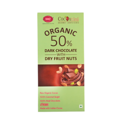 Organic 50% Dark Chocolate With Dry Fruit Nuts 125g