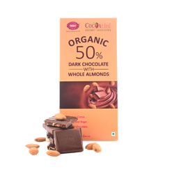 Organic 50% Dark Chocolate With Whole Almonds 125g