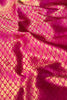 Mandir Yellow & Pink Kanchi Ikat Geometric Checks Saree