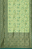 Latest Light Green Florals Silk Blend Saree With Contrast Border