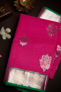 Varamahalakshmi Pink & Green Zari Kota Buttis Saree