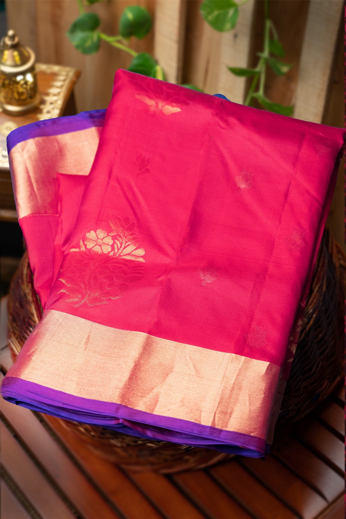 Mandir Pink & Pink Coimbatore Buttis Saree