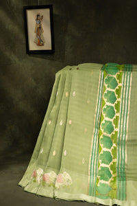 Varamahalakshmi Pista Green & Pista Green Fancy Buttis Saree