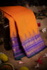 Varamahalakshmi Orange & Violet Kancheepuram Lines Saree
