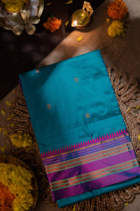 Varamahalakshmi Blue & Magenta  Buttis Saree