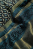Mandir Navy Blue & Teal Grey Banarasi Printed Saree