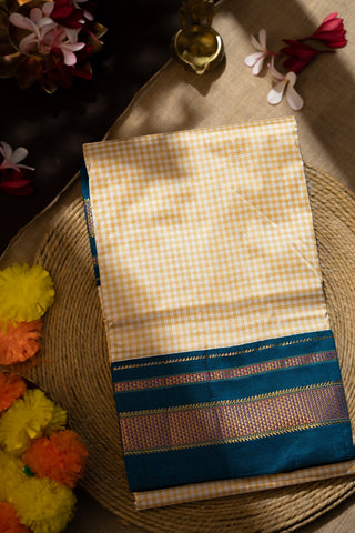 Varamahalakshmi Multi-Colour & Teal Blue  Checks Saree