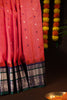 Mandir Light Pink & Royal Blue Gadwal Checks And Buttis Saree