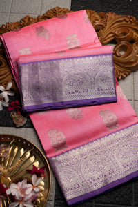 Varamahalakshmi Light Pink & Lavender Venkatagiri Buttis Saree
