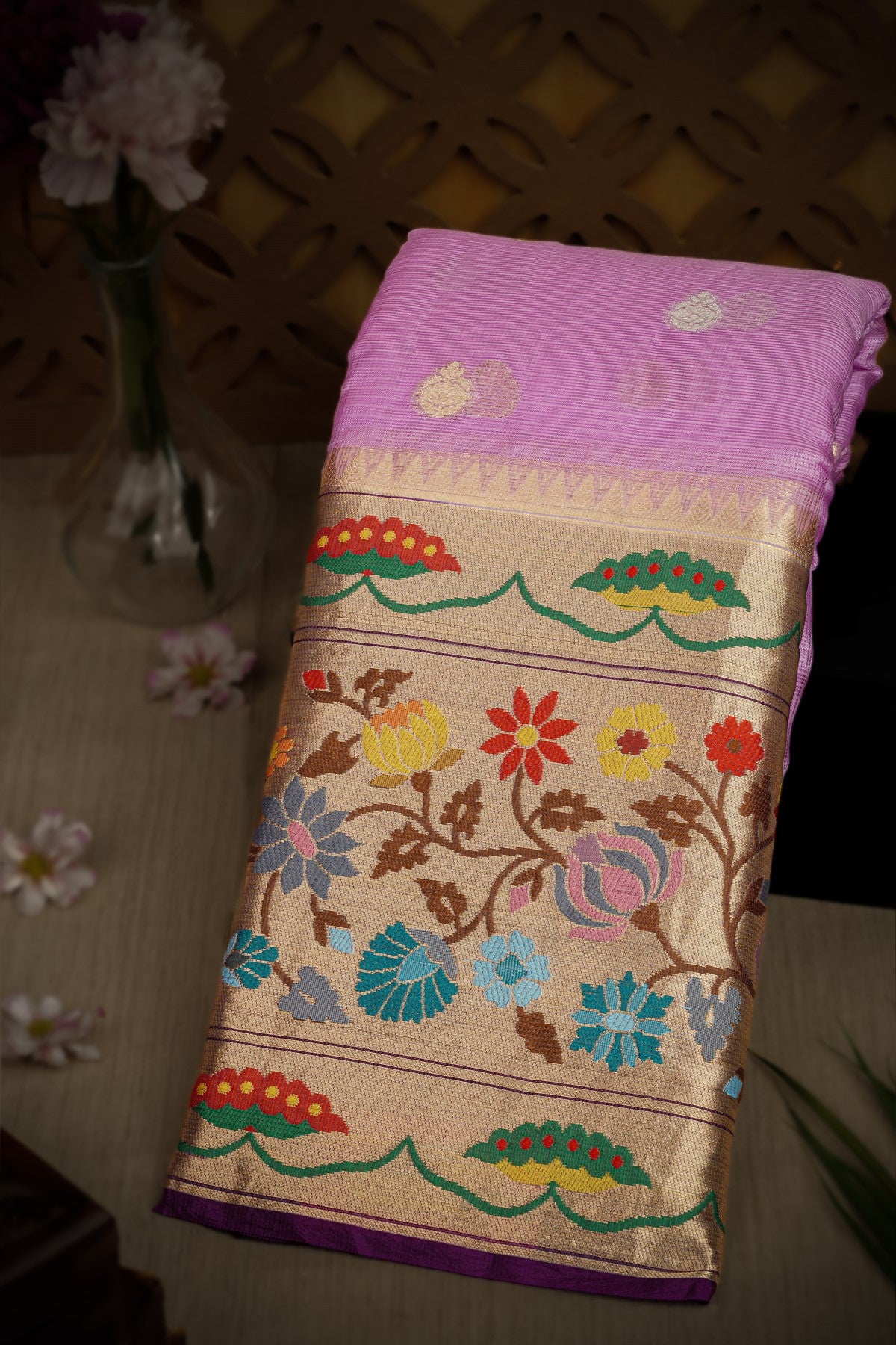 Varamahalakshmi Lavender & Purple Fancy Buttis Saree