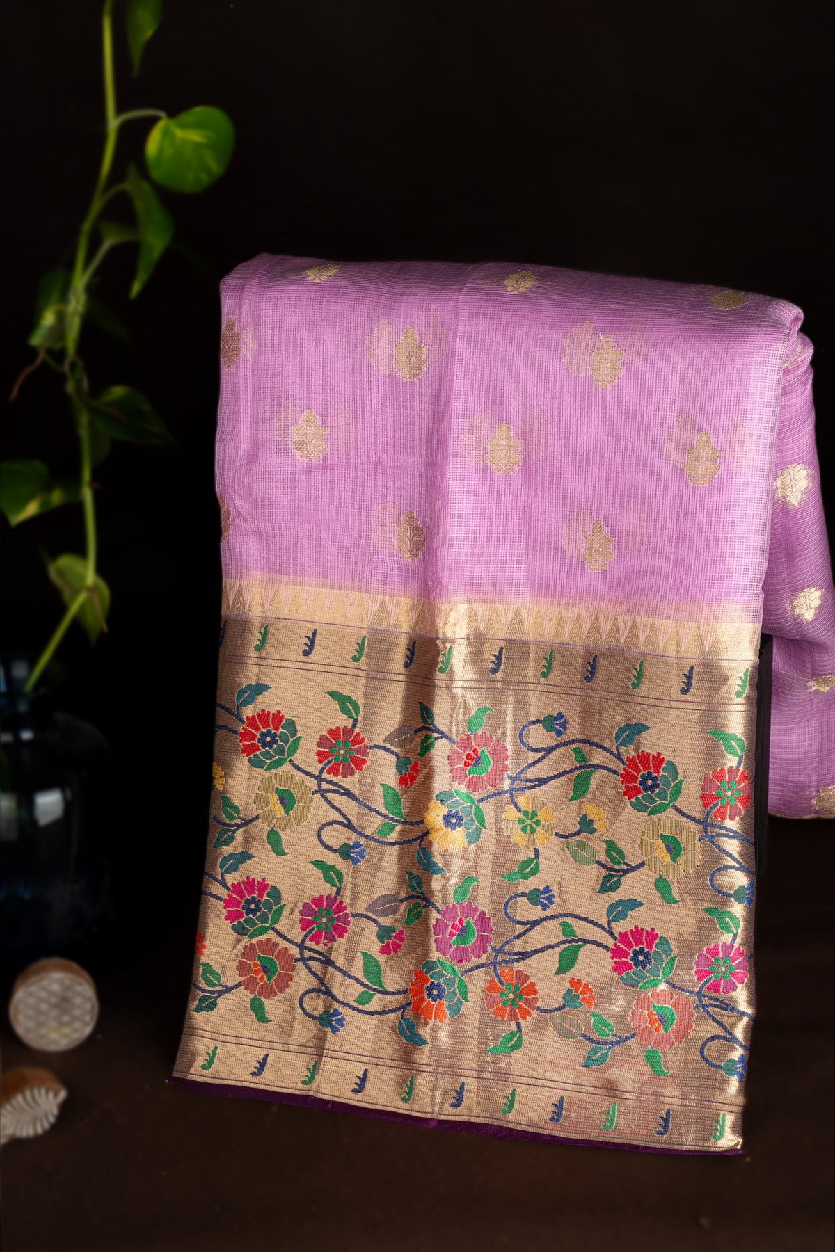 Mandir Lavender & Purple Fancy Buttis Saree